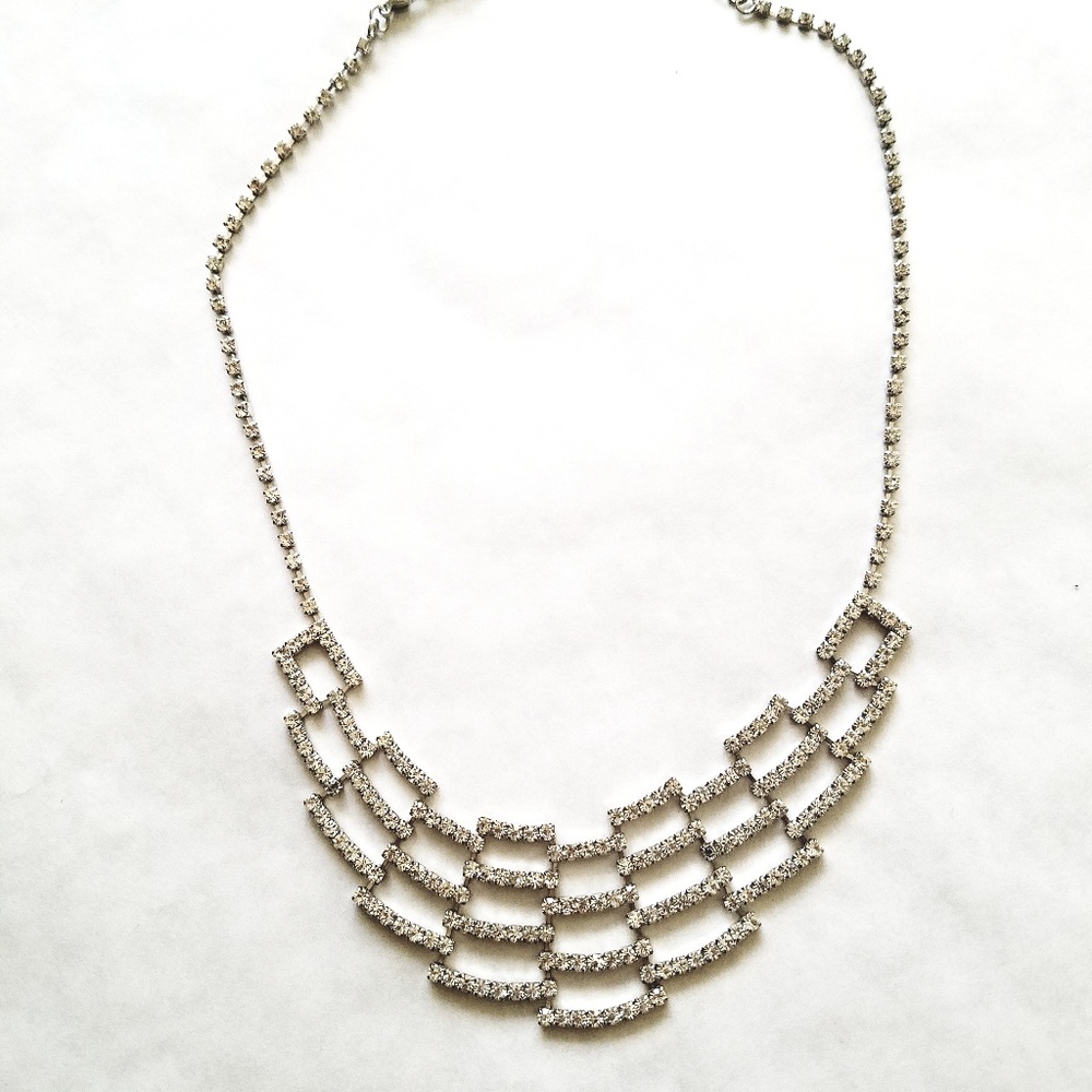 Rhinestone Bib Necklace